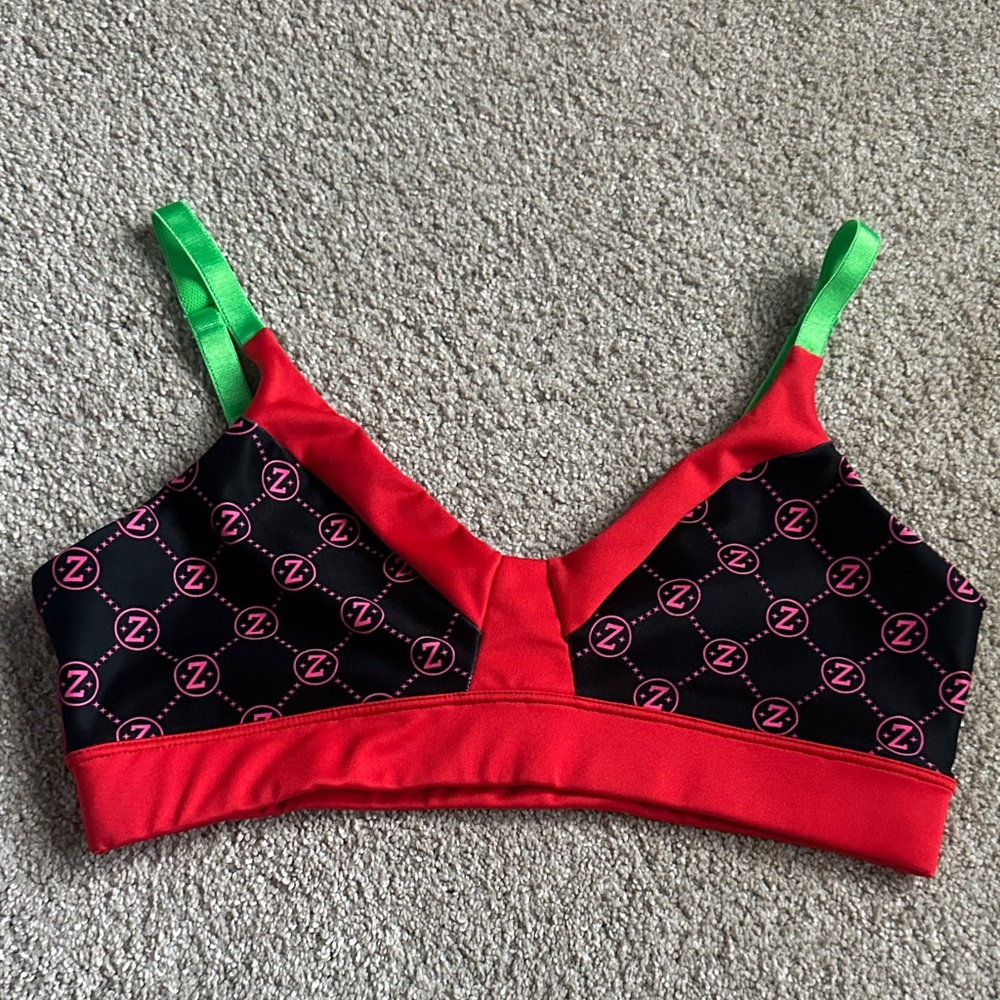Zumba Fitness Red and Black Sports Bra